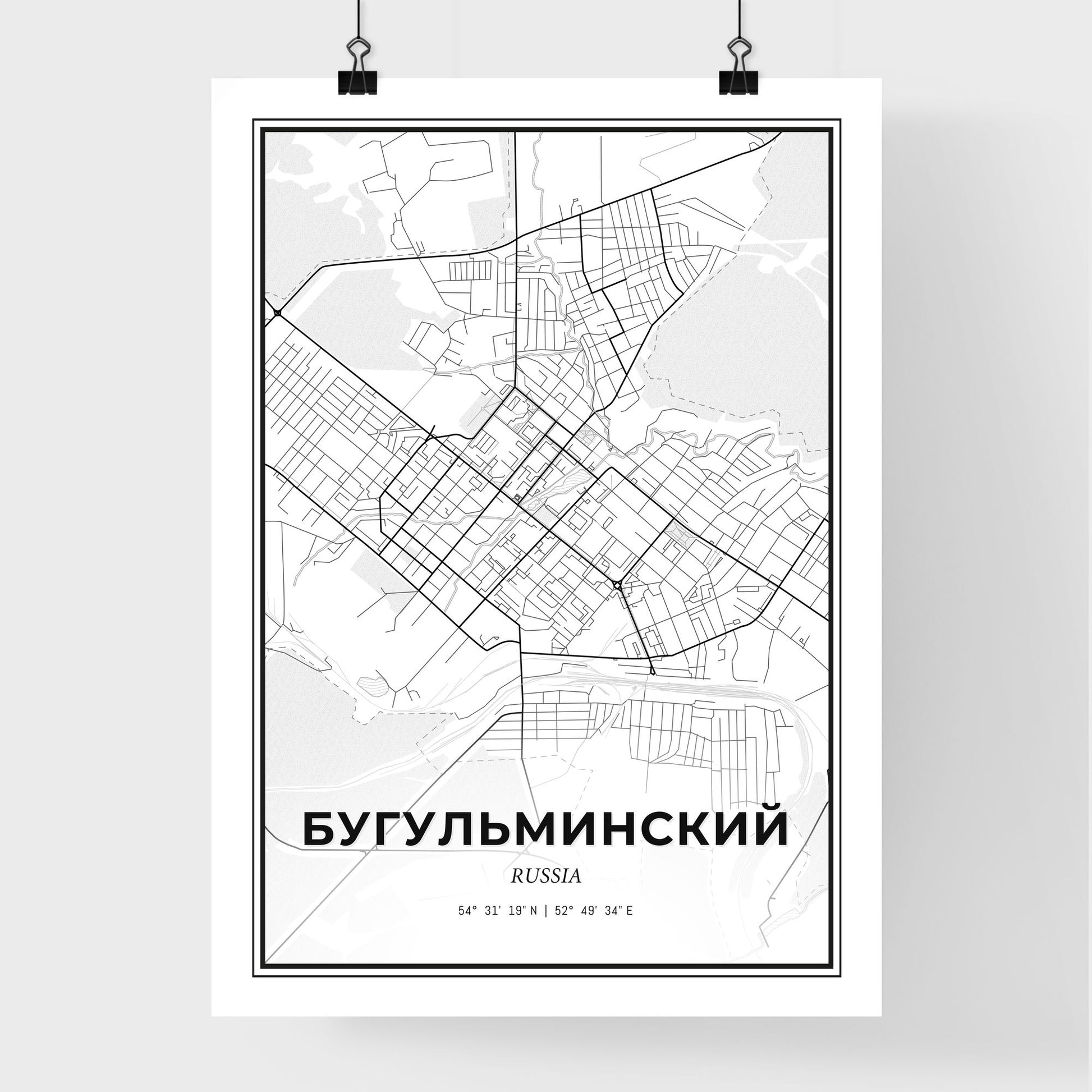 Bugulma Russia - Premium City Map Poster