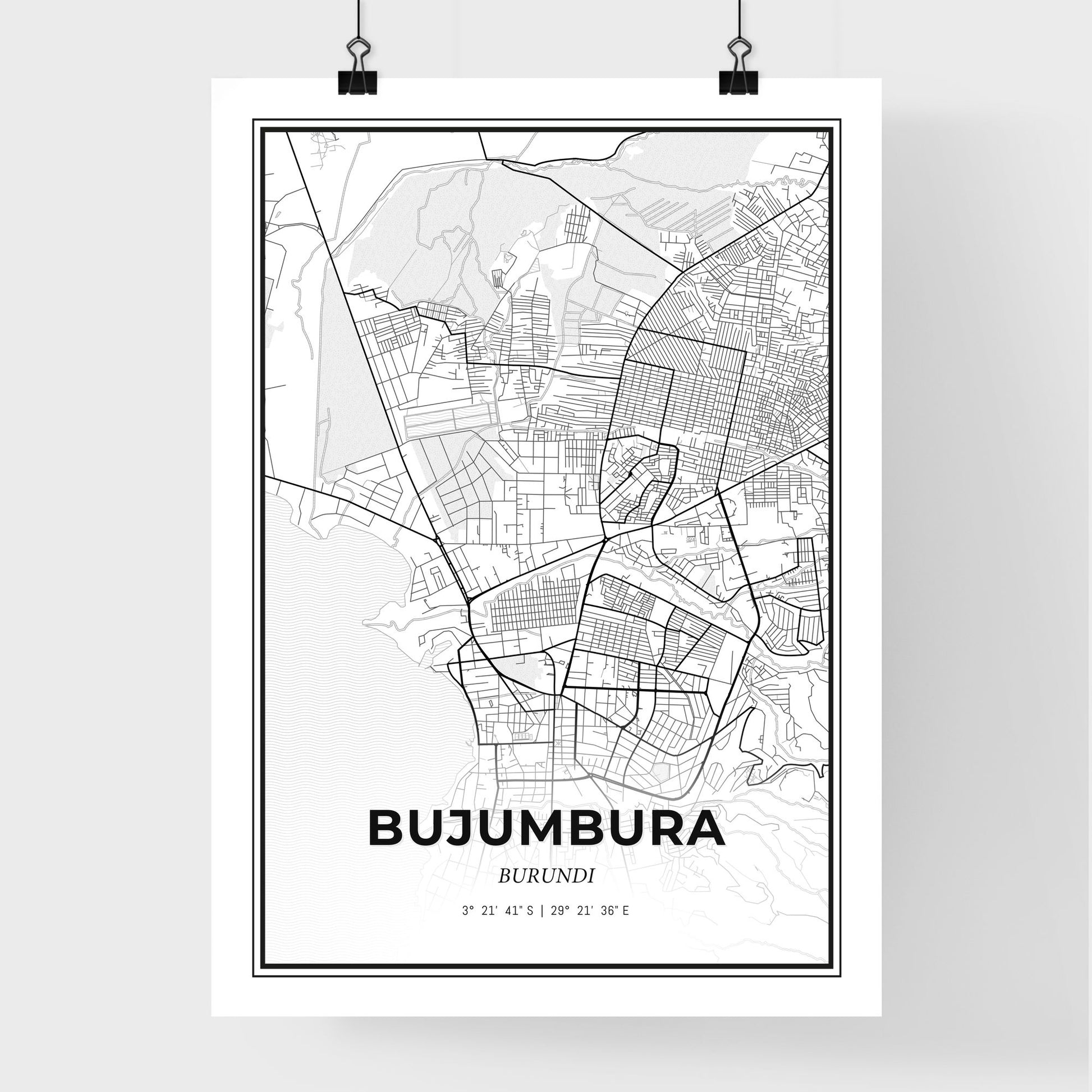 Bujumbura Burundi - Premium City Map Poster