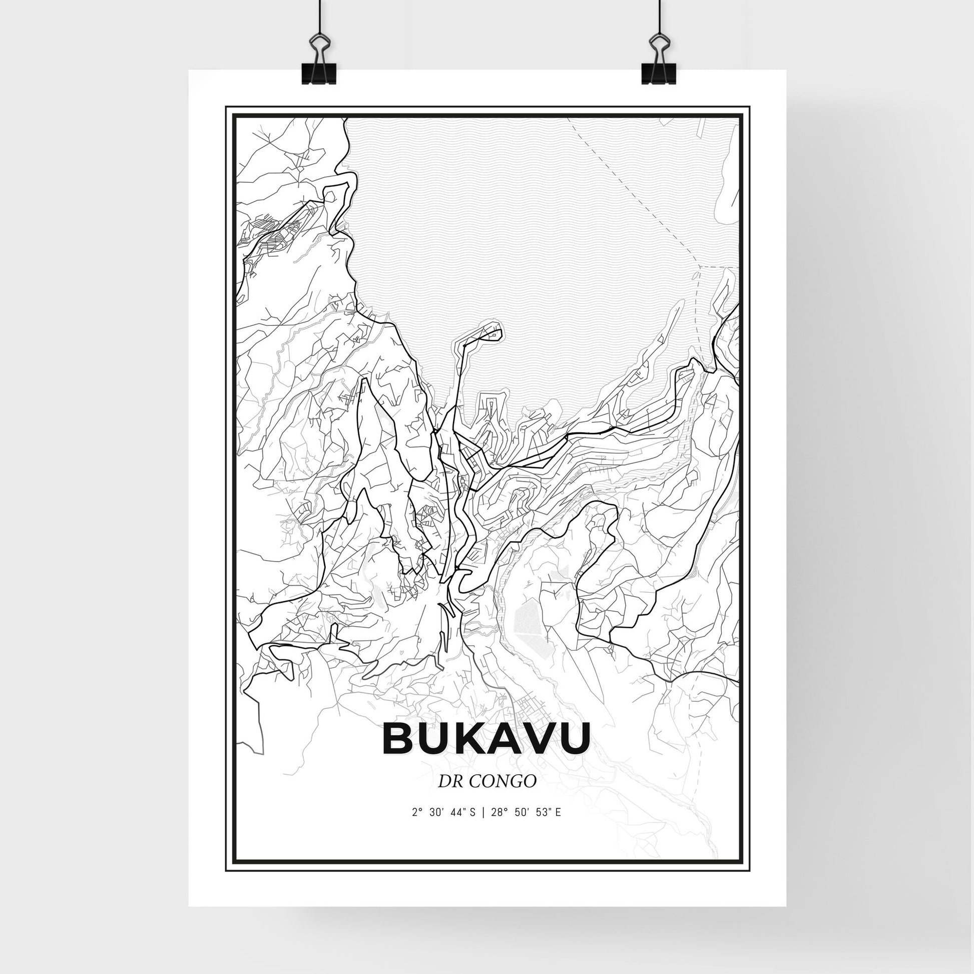 Bukavu DR Congo - Premium City Map Poster