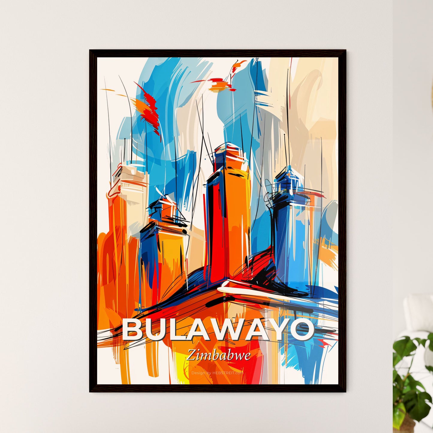 Vibrant Bulawayo, Zimbabwe - A Colorful Drawing Of A Building