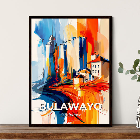 Vibrant Bulawayo, Zimbabwe - A Painting Of Buildings And A City