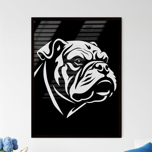 Painterly Bulldog Mascot Logo in Black and White with Bold Lines on Transparent Background Default Title