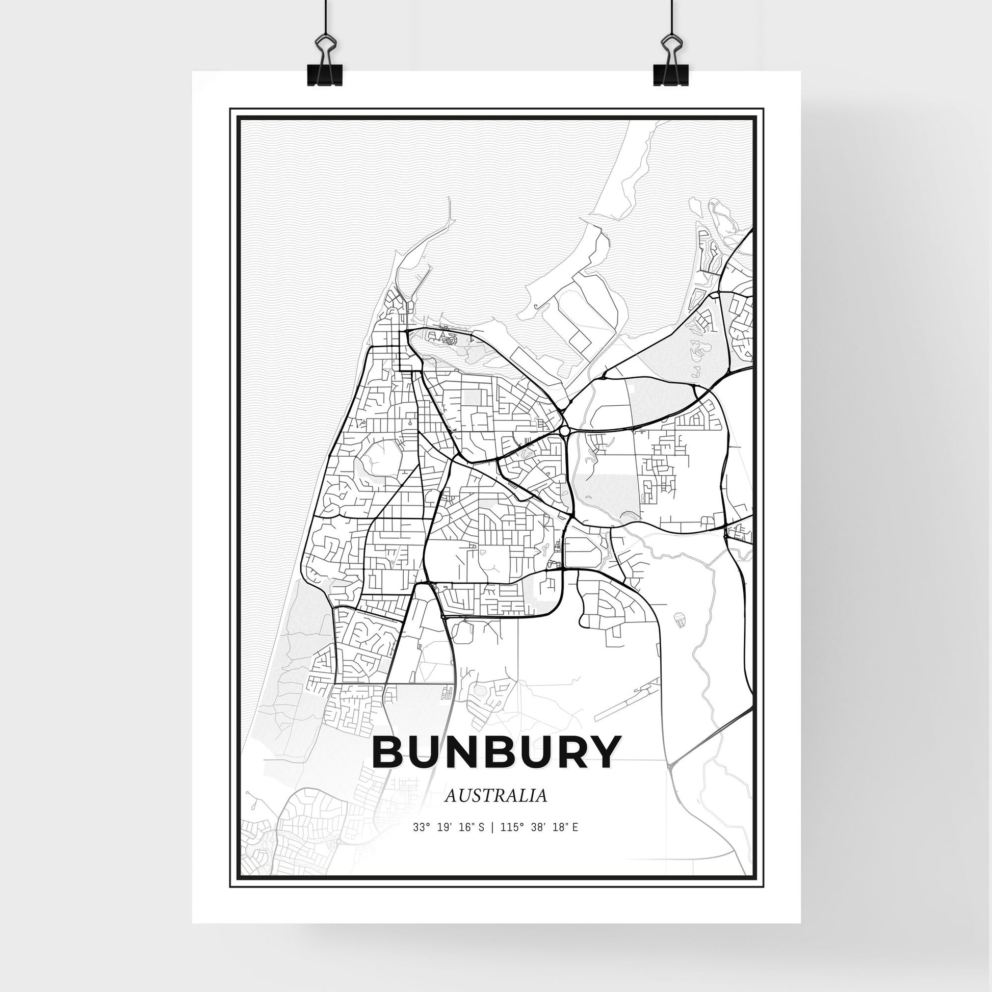 Bunbury Australia - Premium City Map Poster