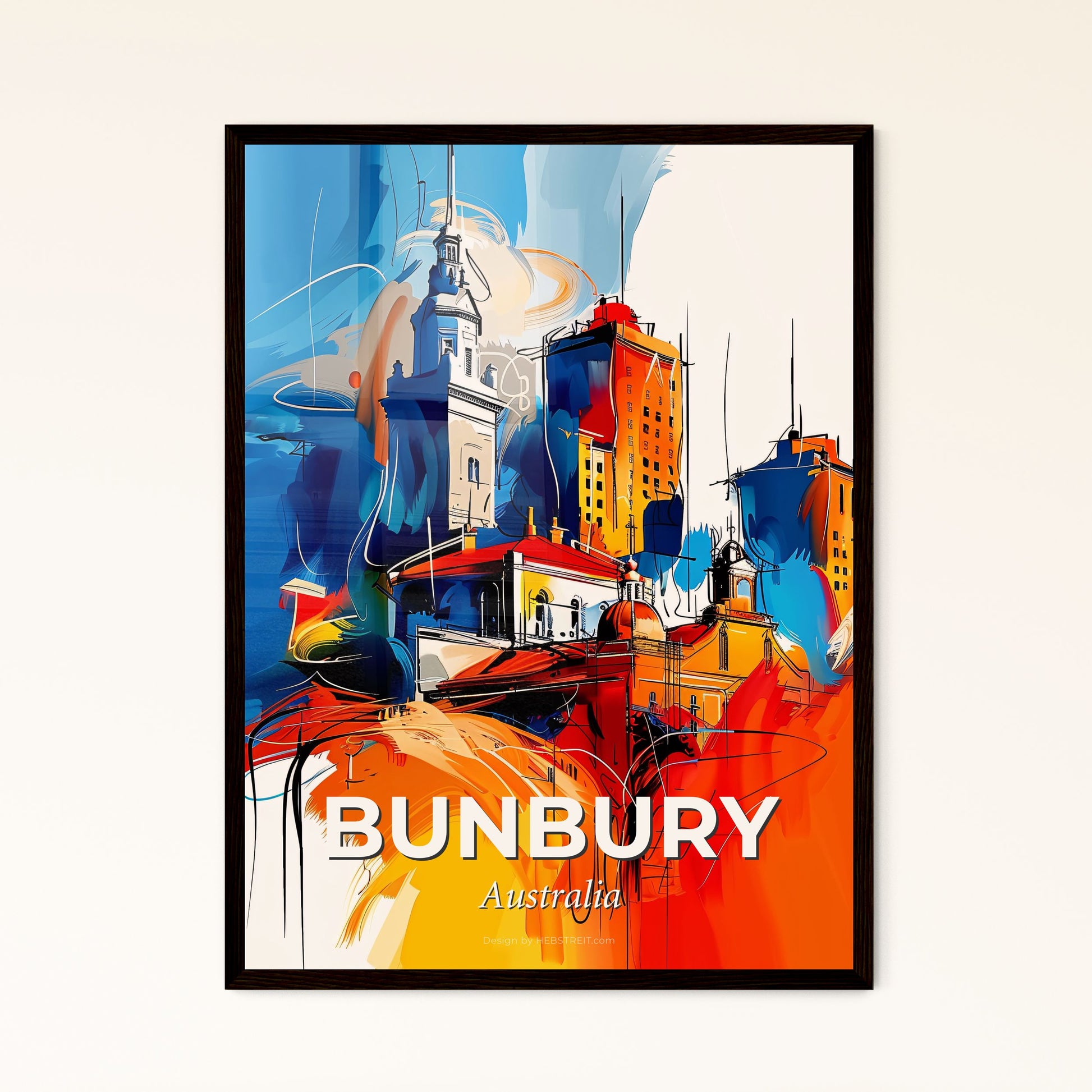 Vibrant Bunbury, Australia - A Painting Of A City