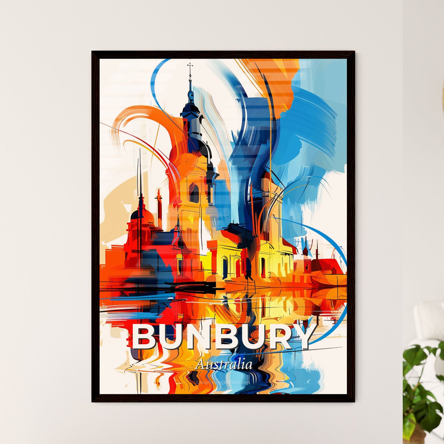 Vibrant Bunbury, Australia - A Colorful City With A Reflection Of Water