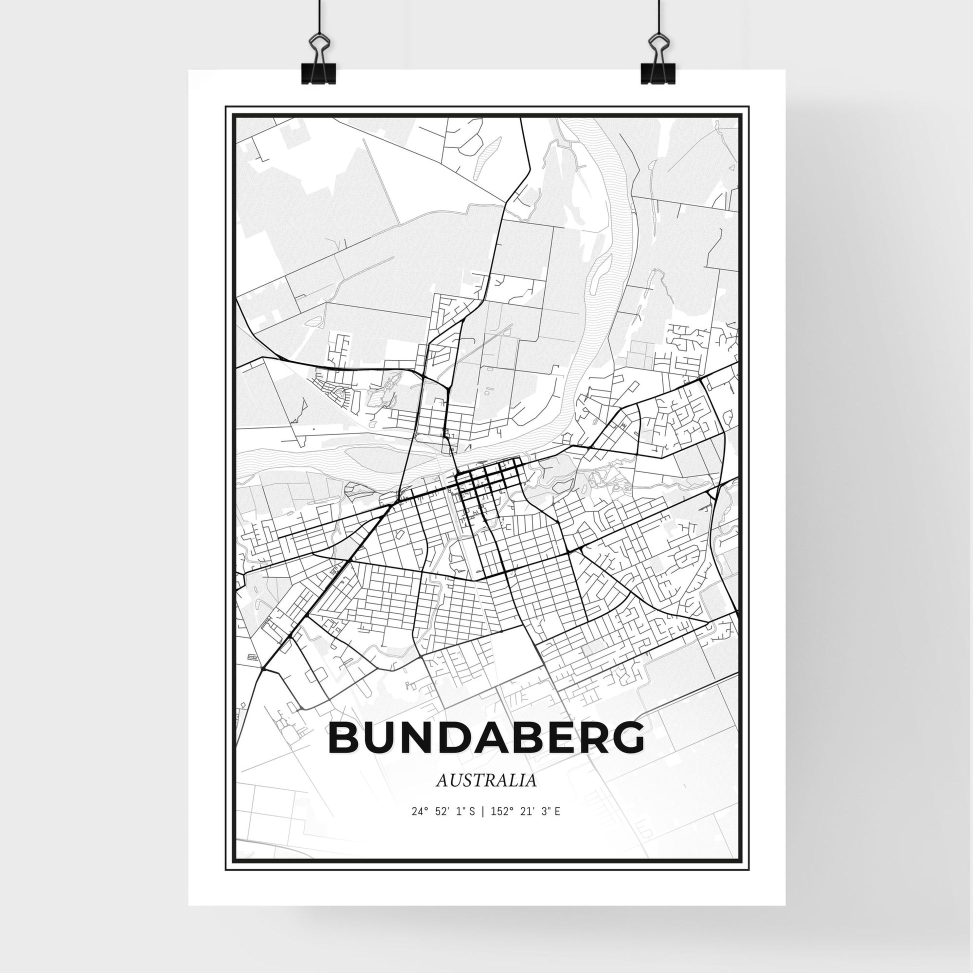 Bundaberg Australia - Premium City Map Poster