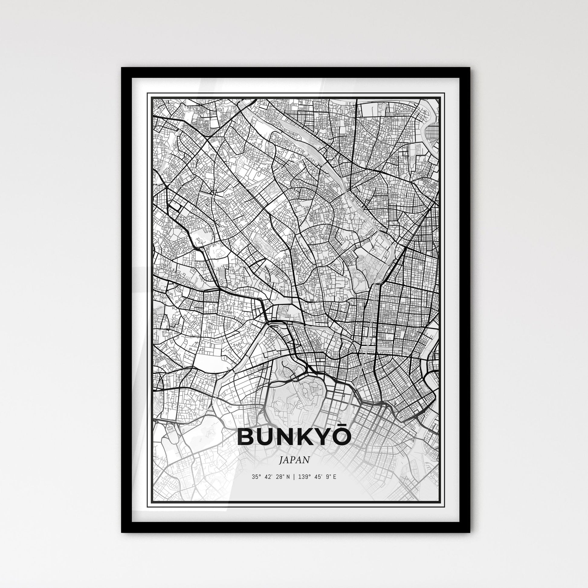 Bunkyō Japan - Scandinavian Style City Map for Modern Home Decor