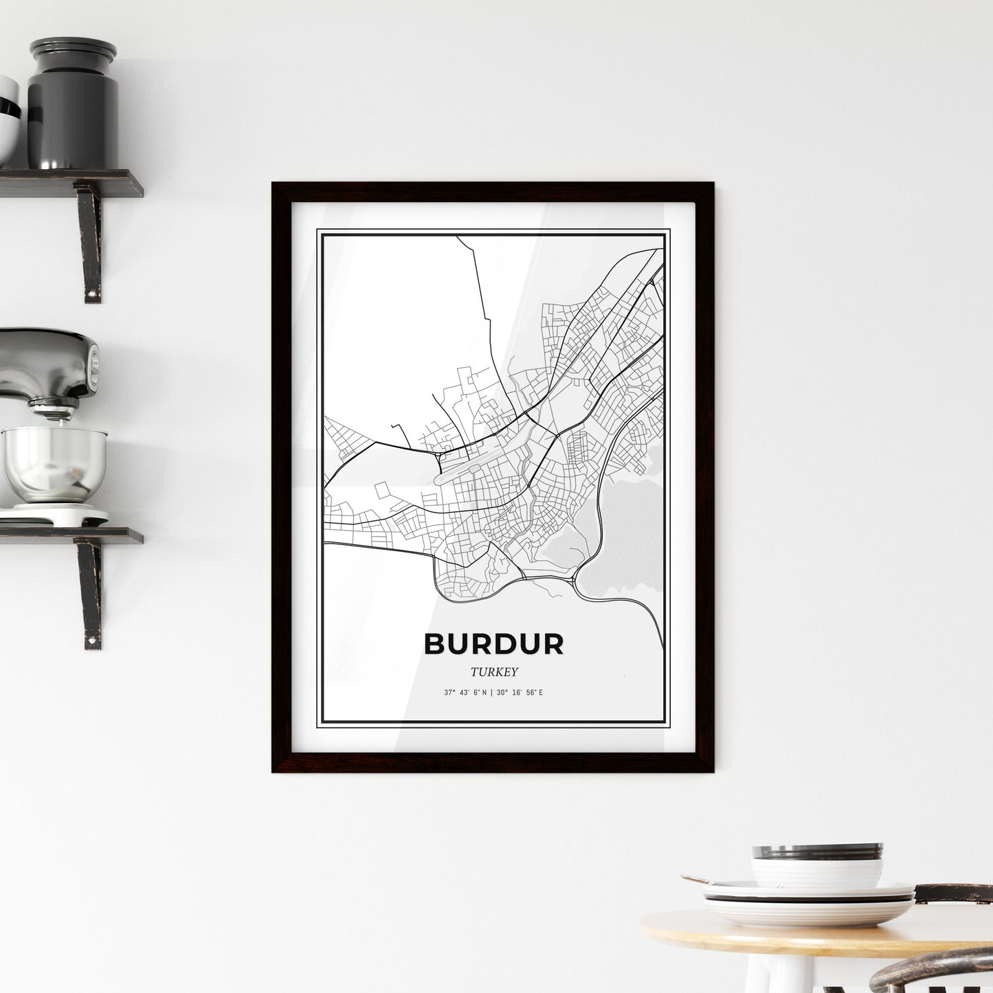 Burdur Turkey - Minimal City Map