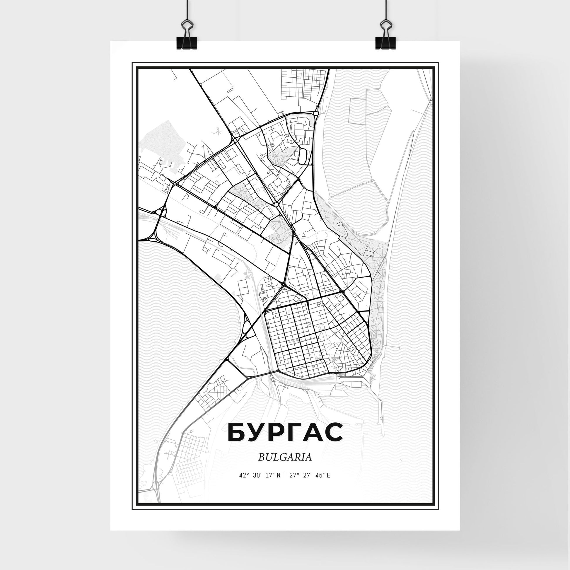 Burgas Bulgaria - Premium City Map Poster