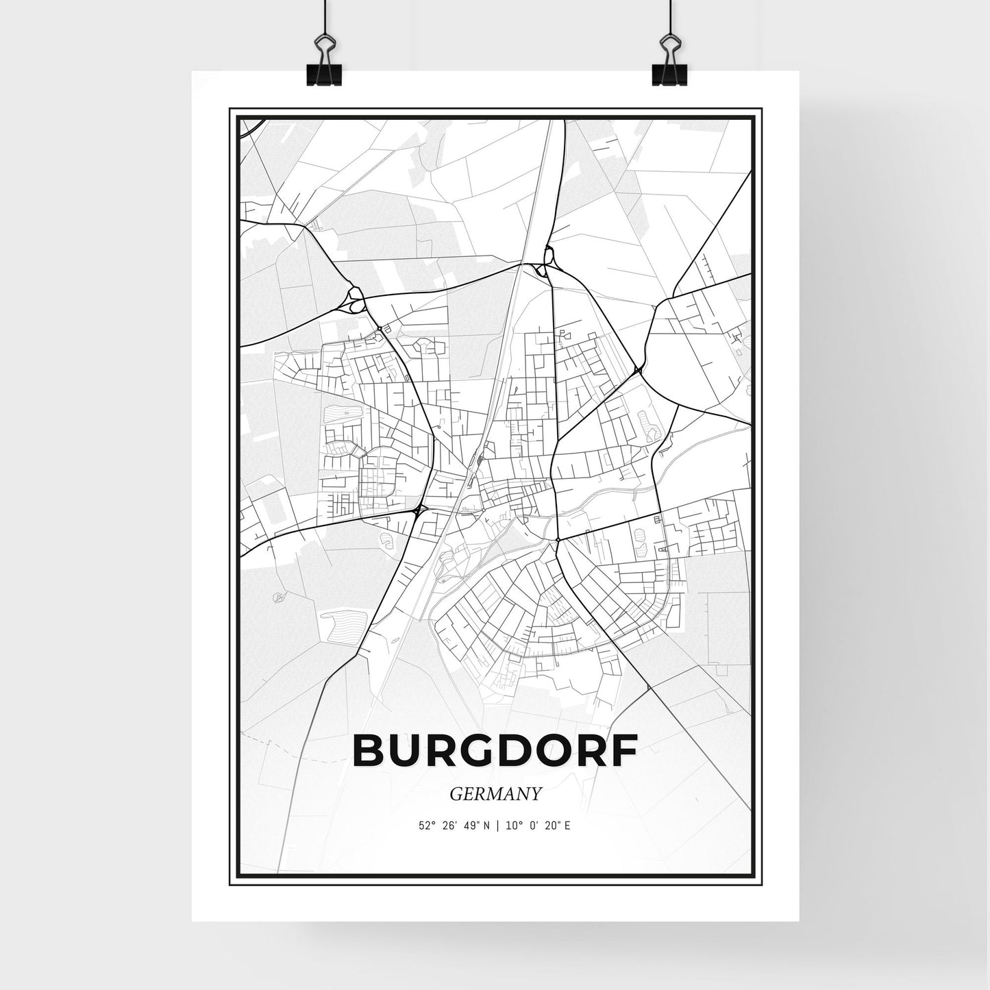 Burgdorf Germany - Premium City Map Poster