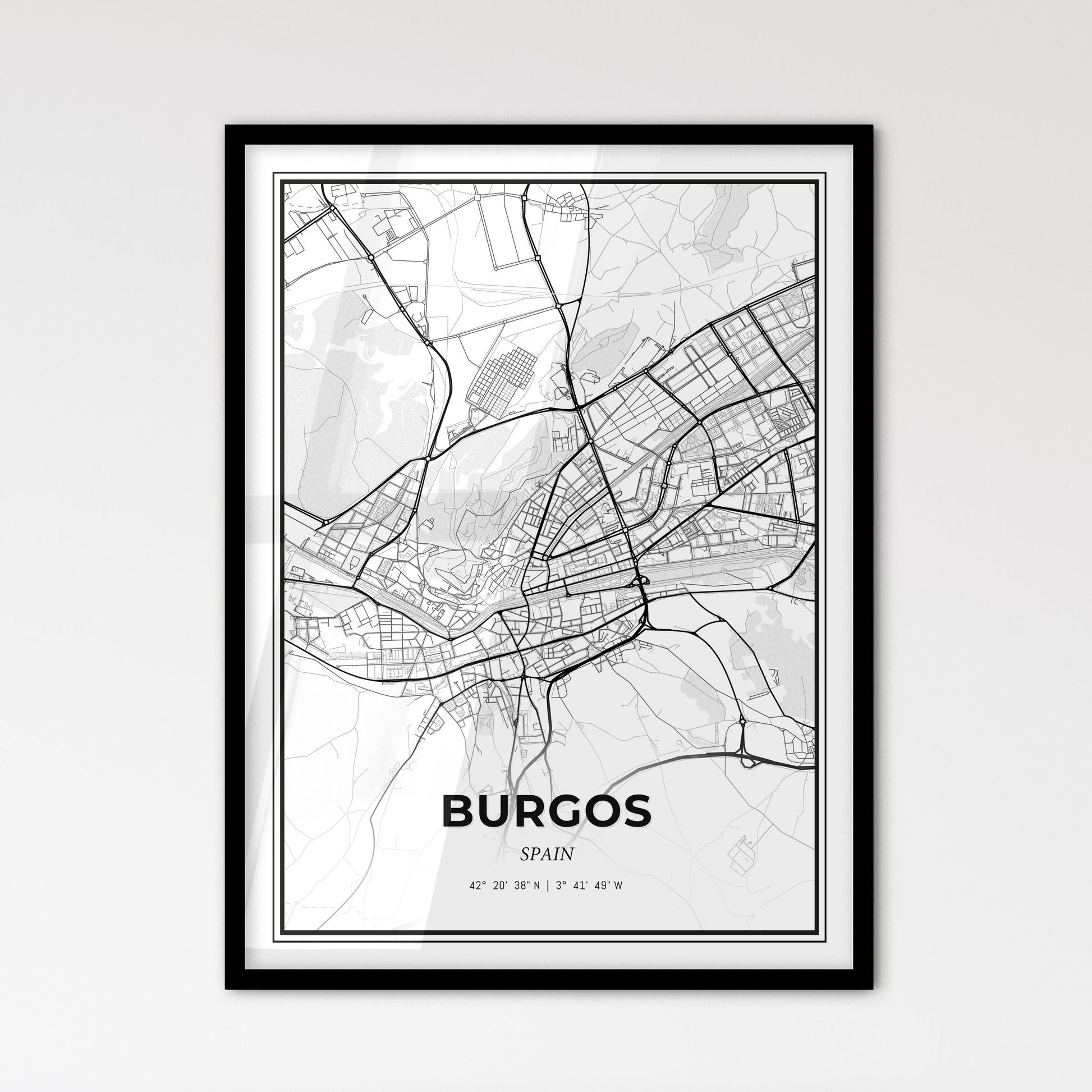 Burgos Spain - Scandinavian Style City Map for Modern Home Decor