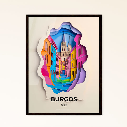 Vivid Burgos, Spain - a paper cut of a city with a church in the background