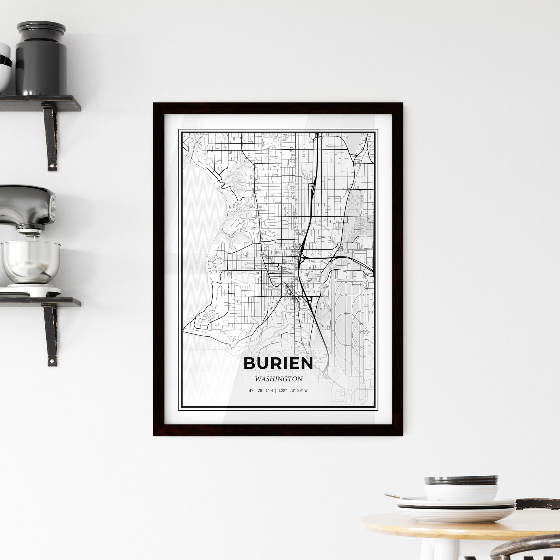 Burien Washington - Minimal City Map