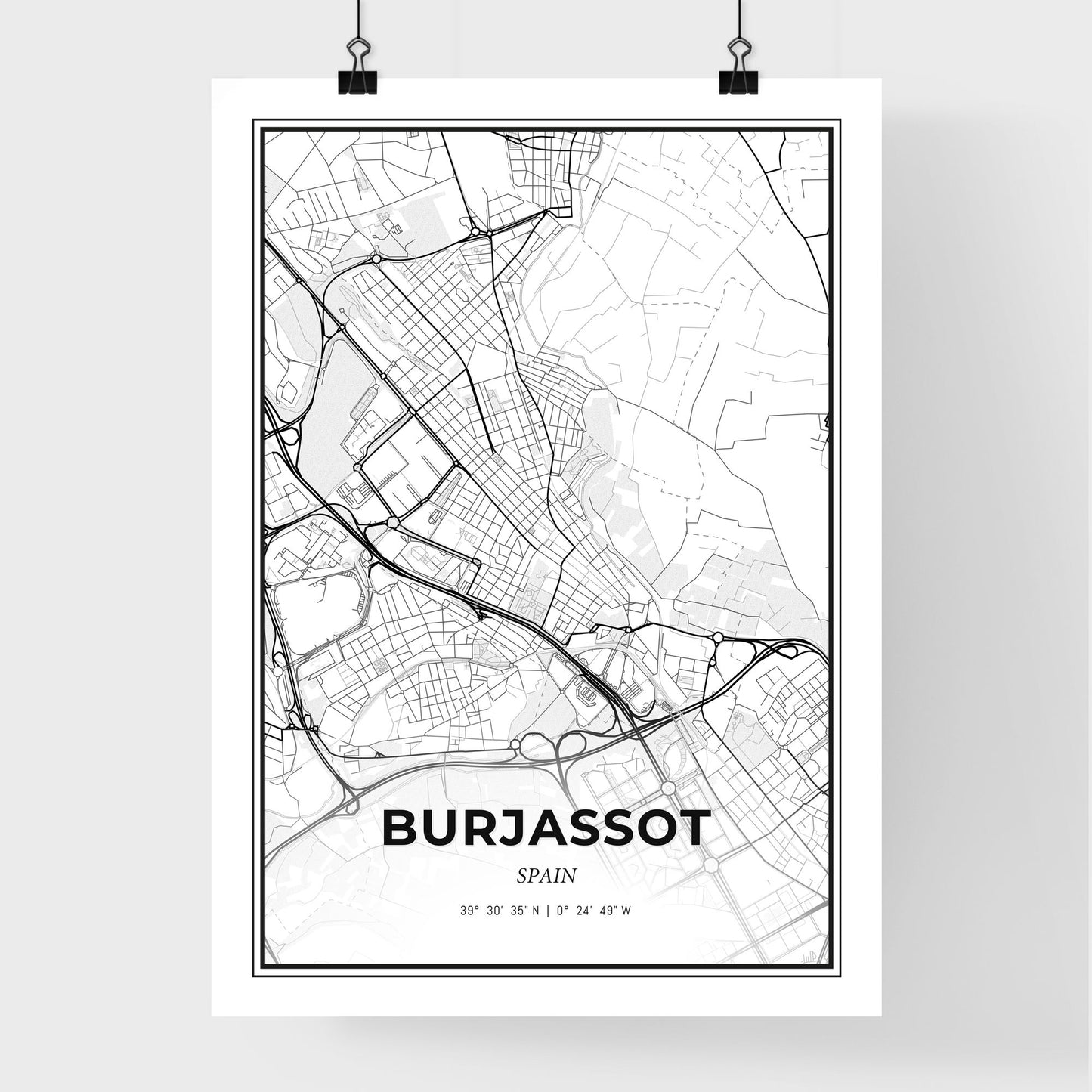 Burjassot Spain - Premium City Map Poster