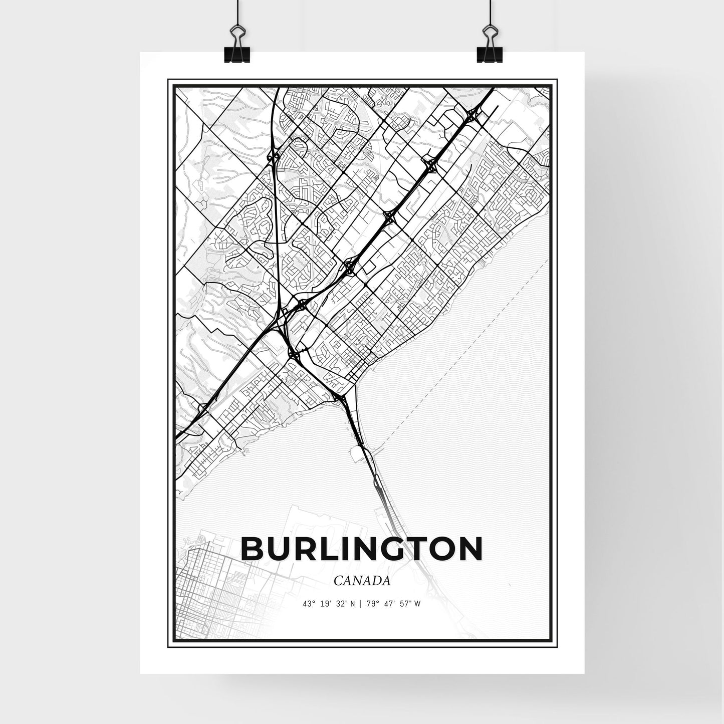 Burlington Canada - Premium City Map Poster