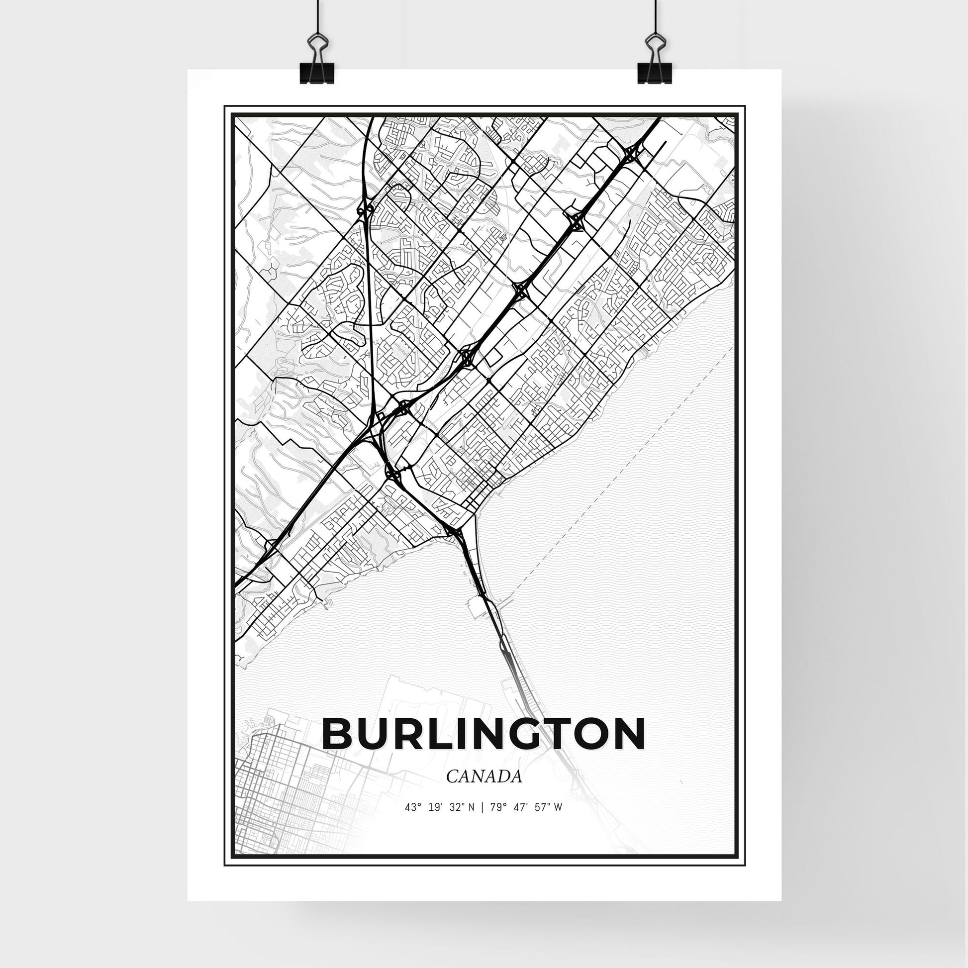 Burlington Canada - Premium City Map Poster