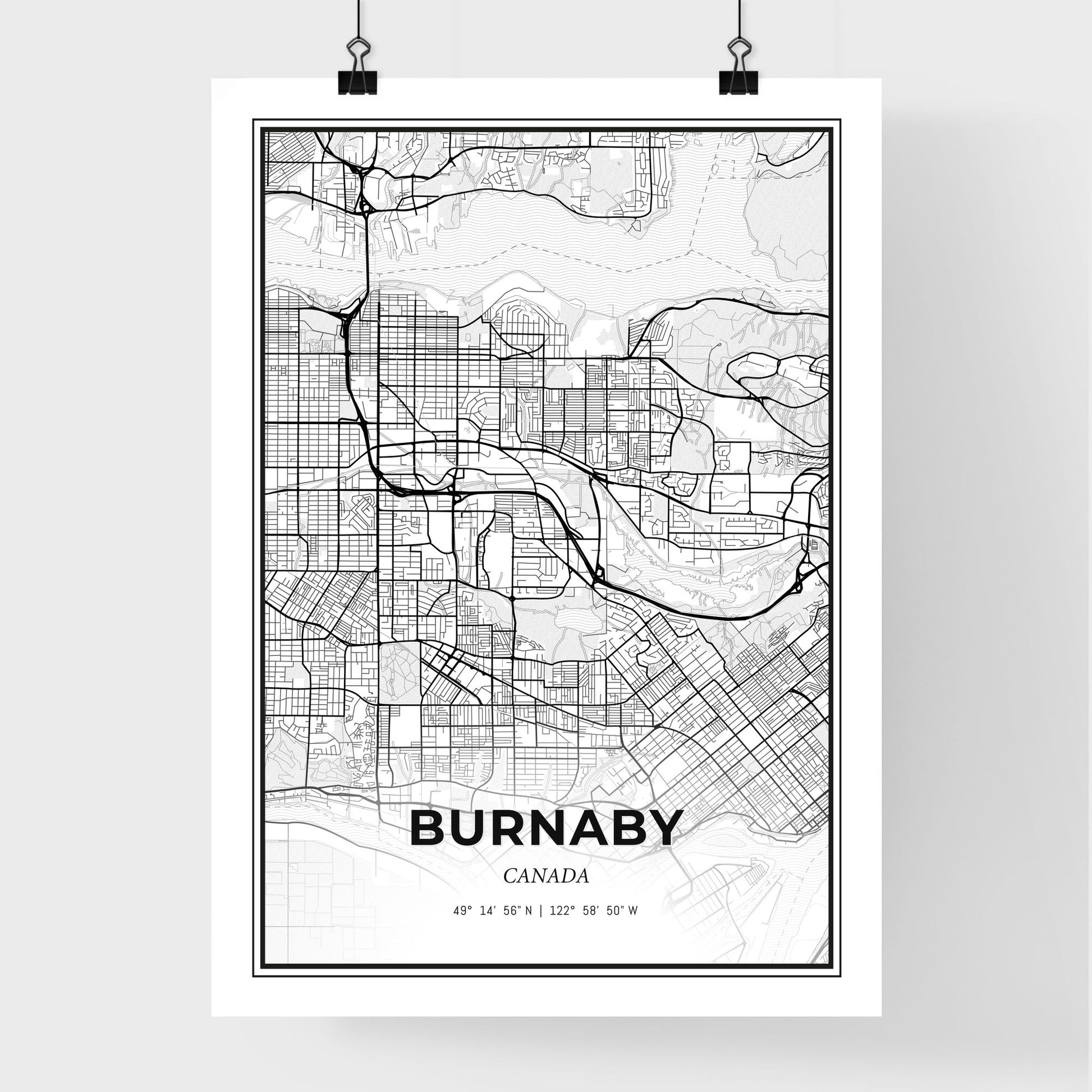 Burnaby Canada - Premium City Map Poster