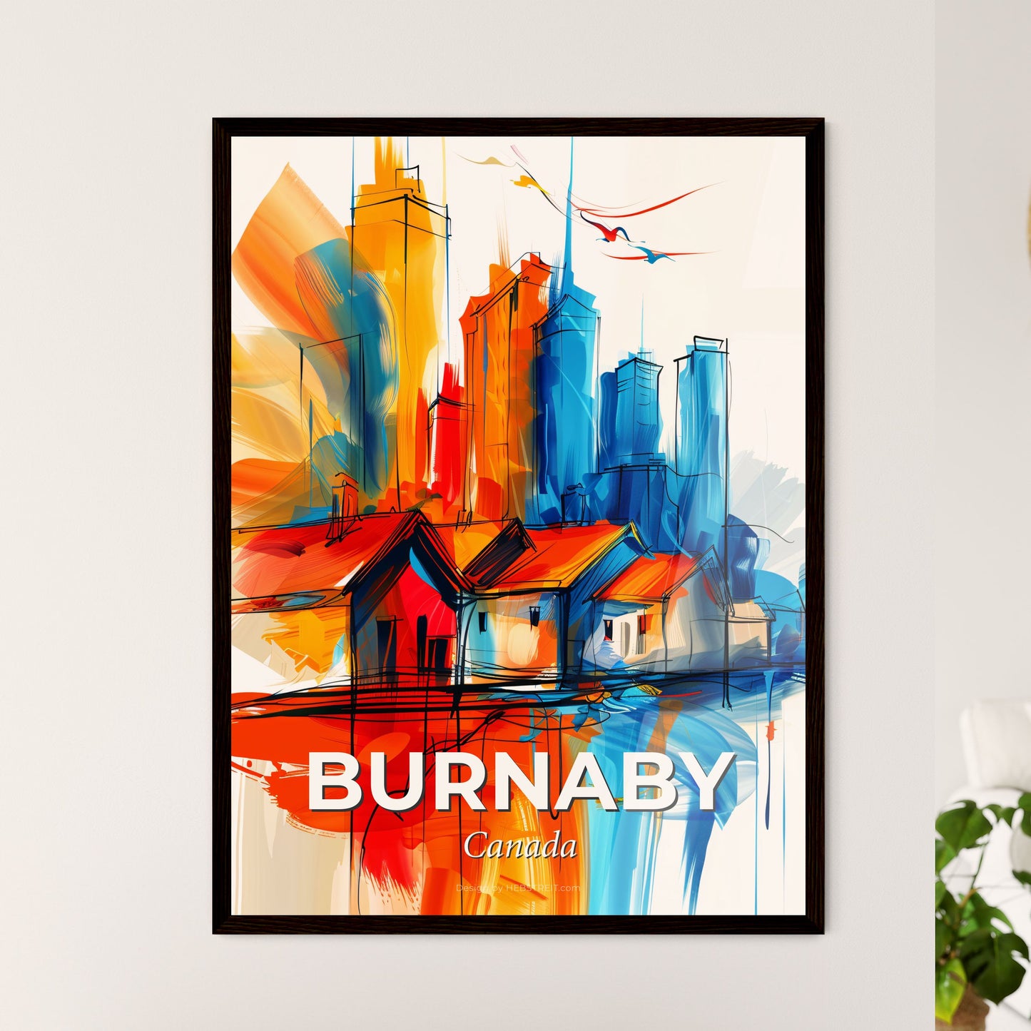 Vibrant Burnaby, Canada - A Painting Of A City