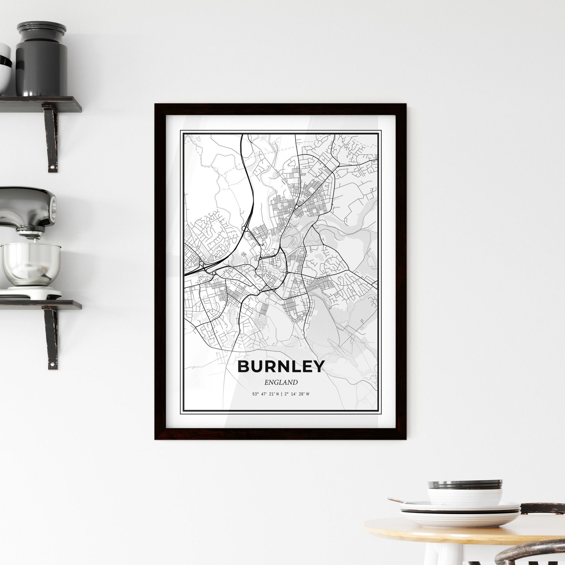 Burnley England - Minimal City Map