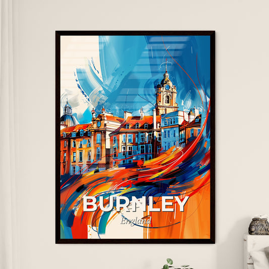 Vibrant Burnley, England - A Colorful Painting Of Buildings