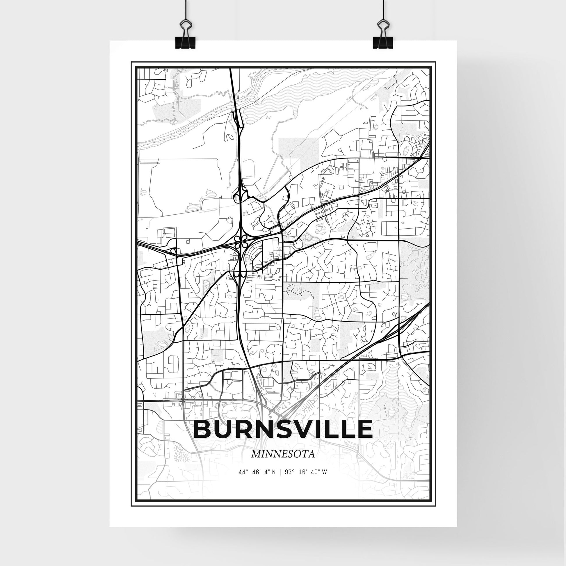 Burnsville Minnesota - Premium City Map Poster