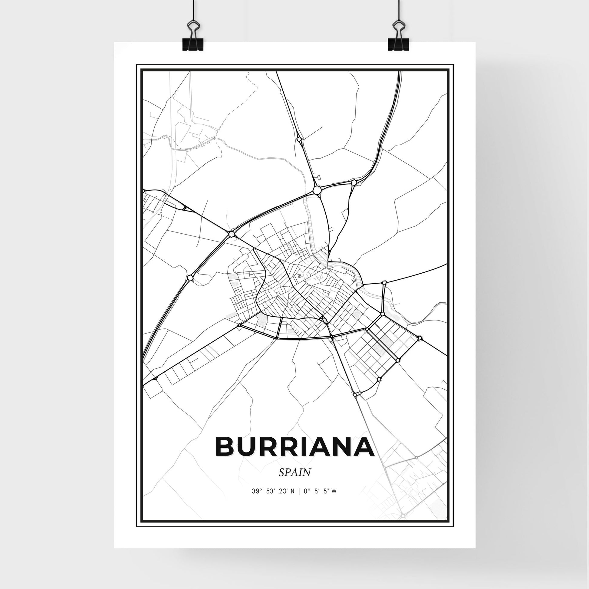 Burriana Spain - Premium City Map Poster