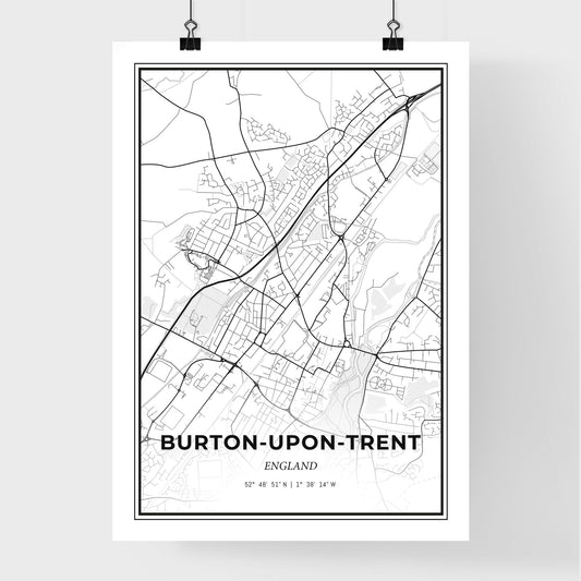 Burton-upon-Trent England - Premium City Map Poster