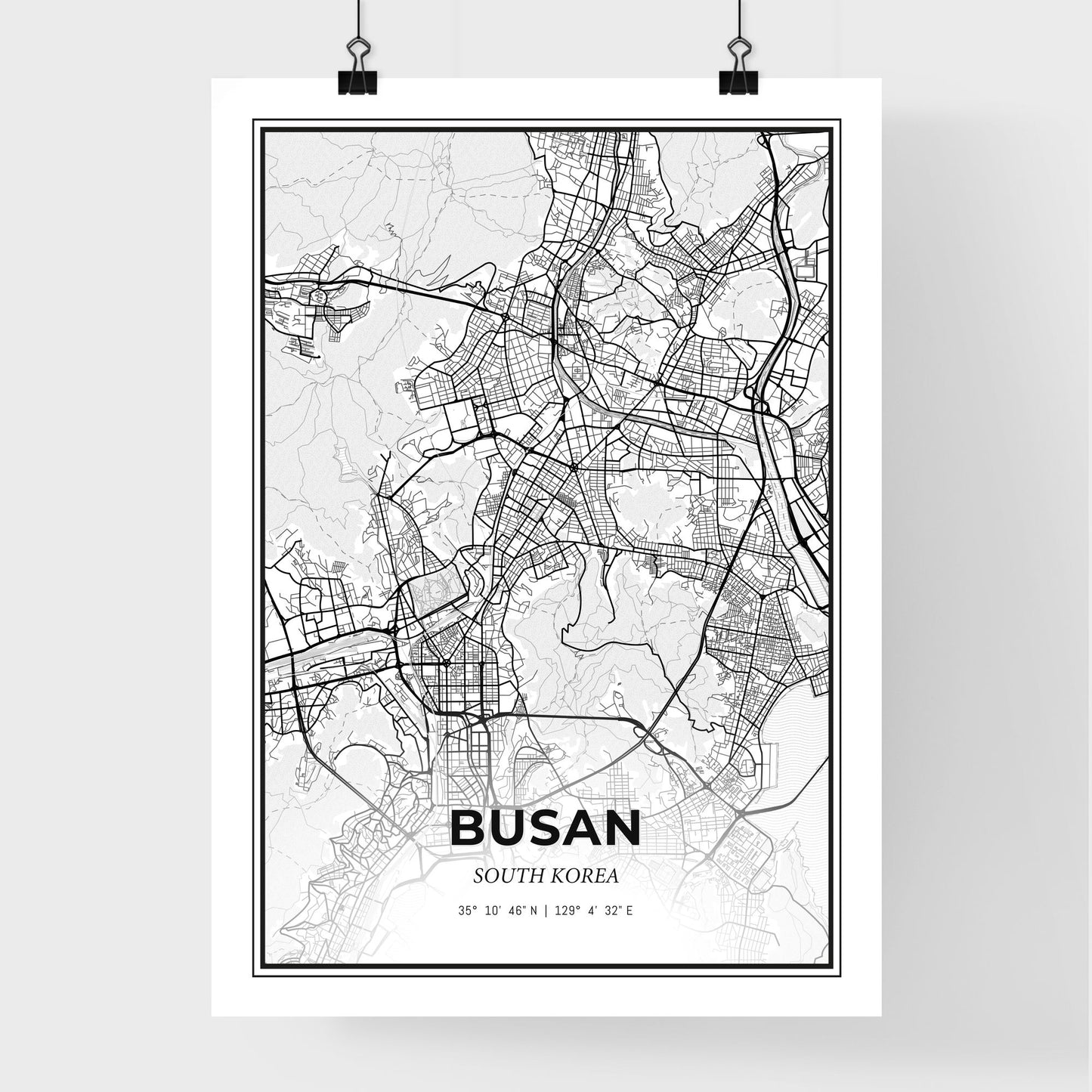 Busan South Korea - Premium City Map Poster