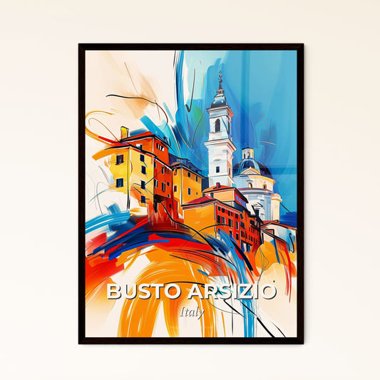 Vibrant Busto Arsizio, Italy - A Colorful Painting Of A Building