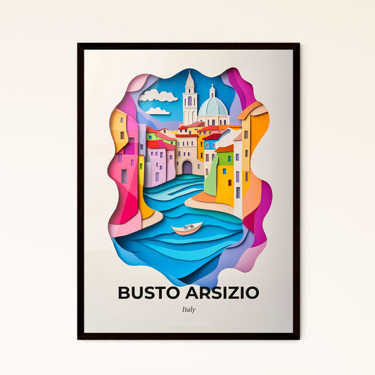 Vivid Busto Arsizio, Italy - a city with a clock tower