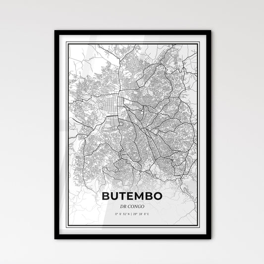 Butembo DR Congo - Scandinavian Style City Map for Modern Home Decor