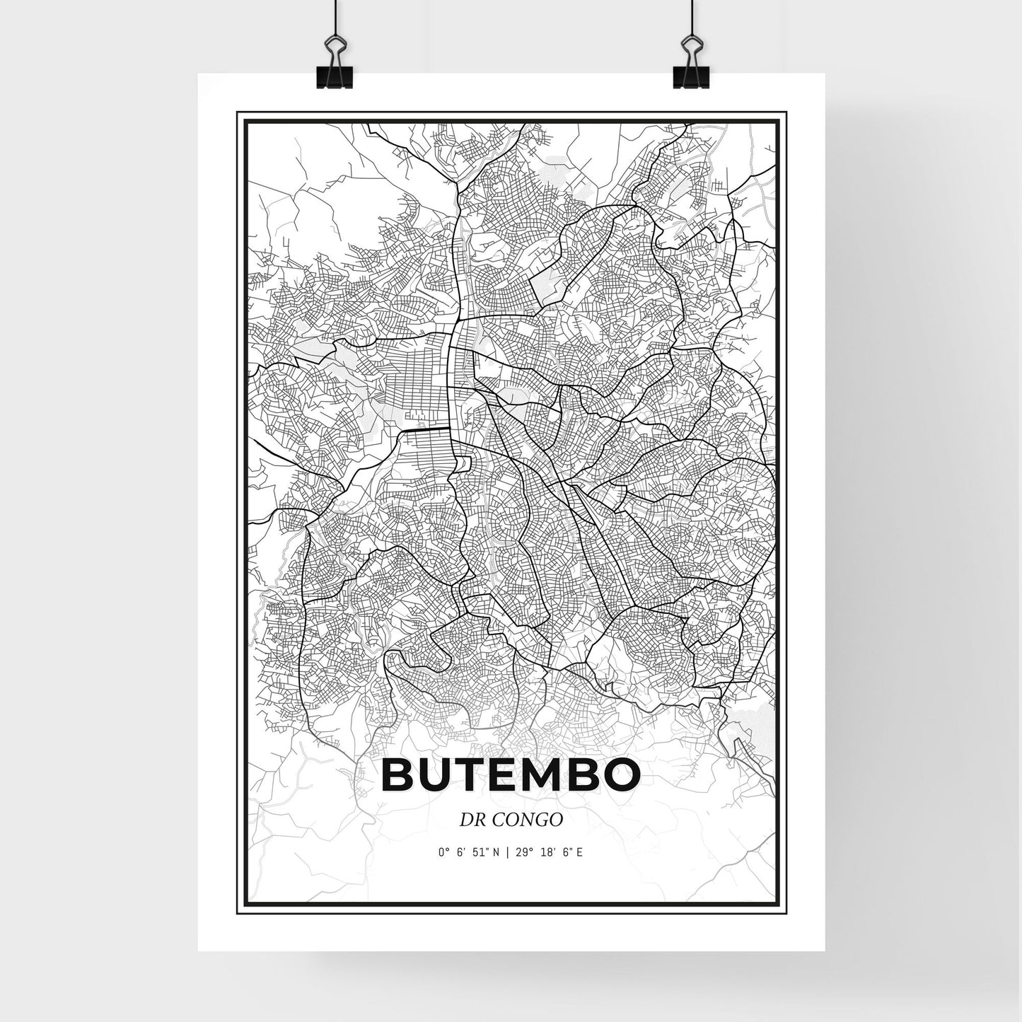 Butembo DR Congo - Premium City Map Poster