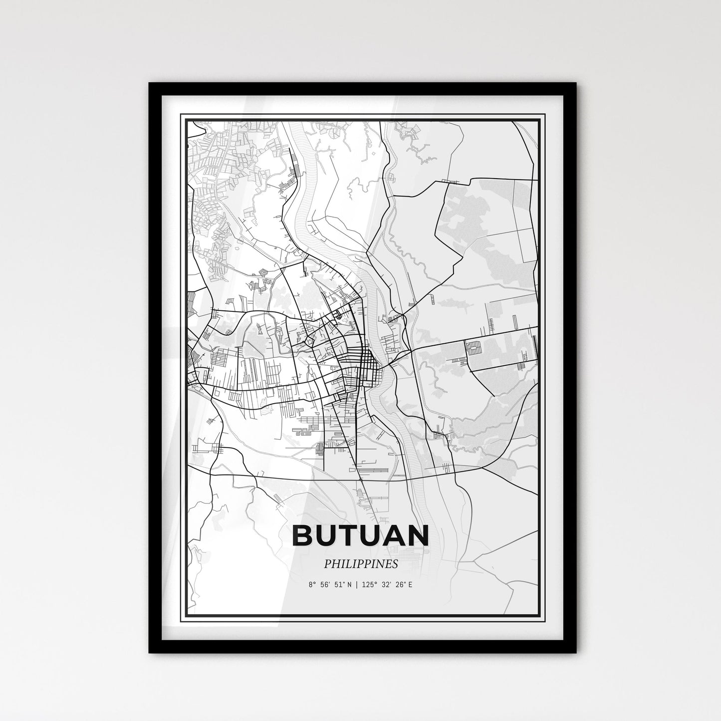 Butuan Philippines - Scandinavian Style City Map for Modern Home Decor