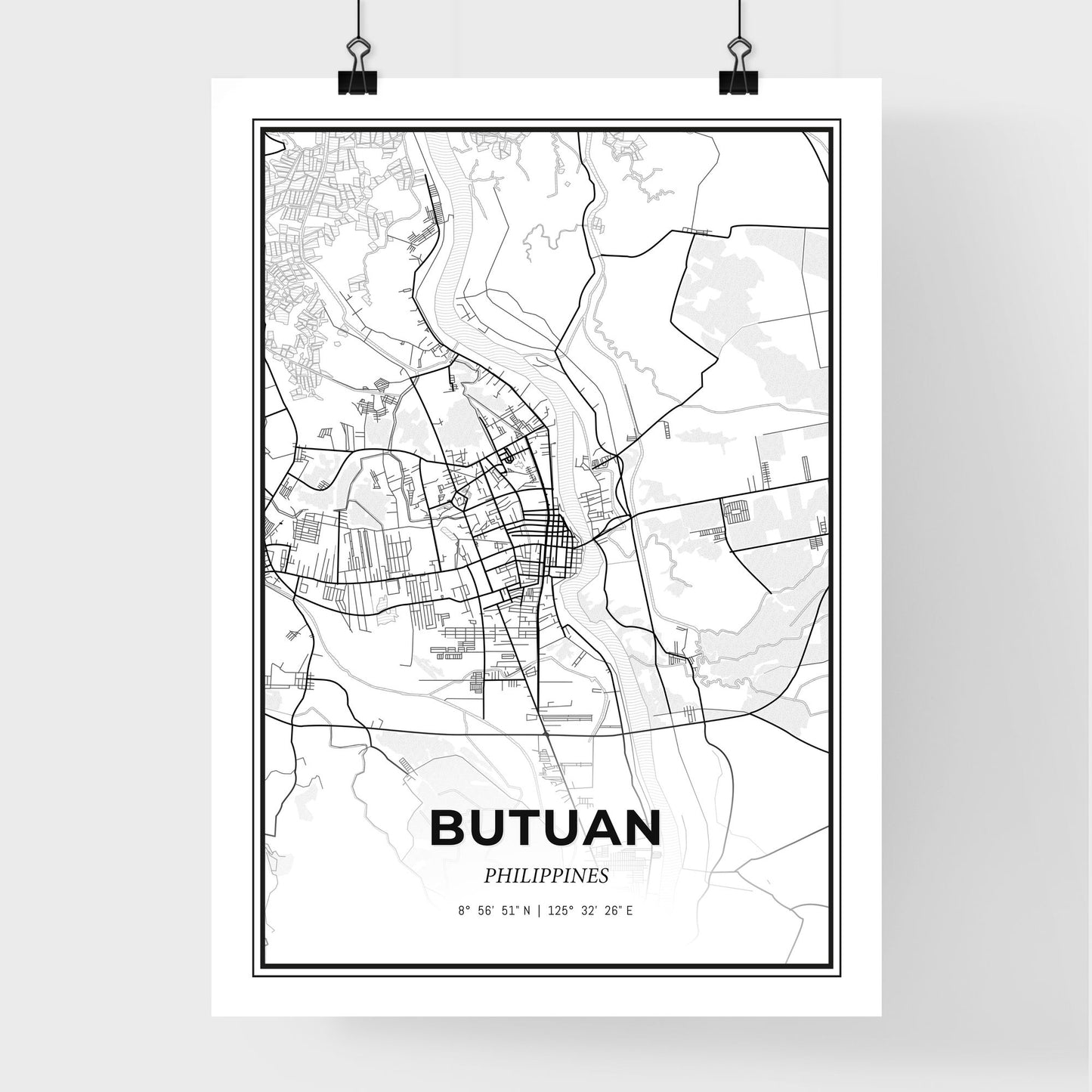 Butuan Philippines - Premium City Map Poster