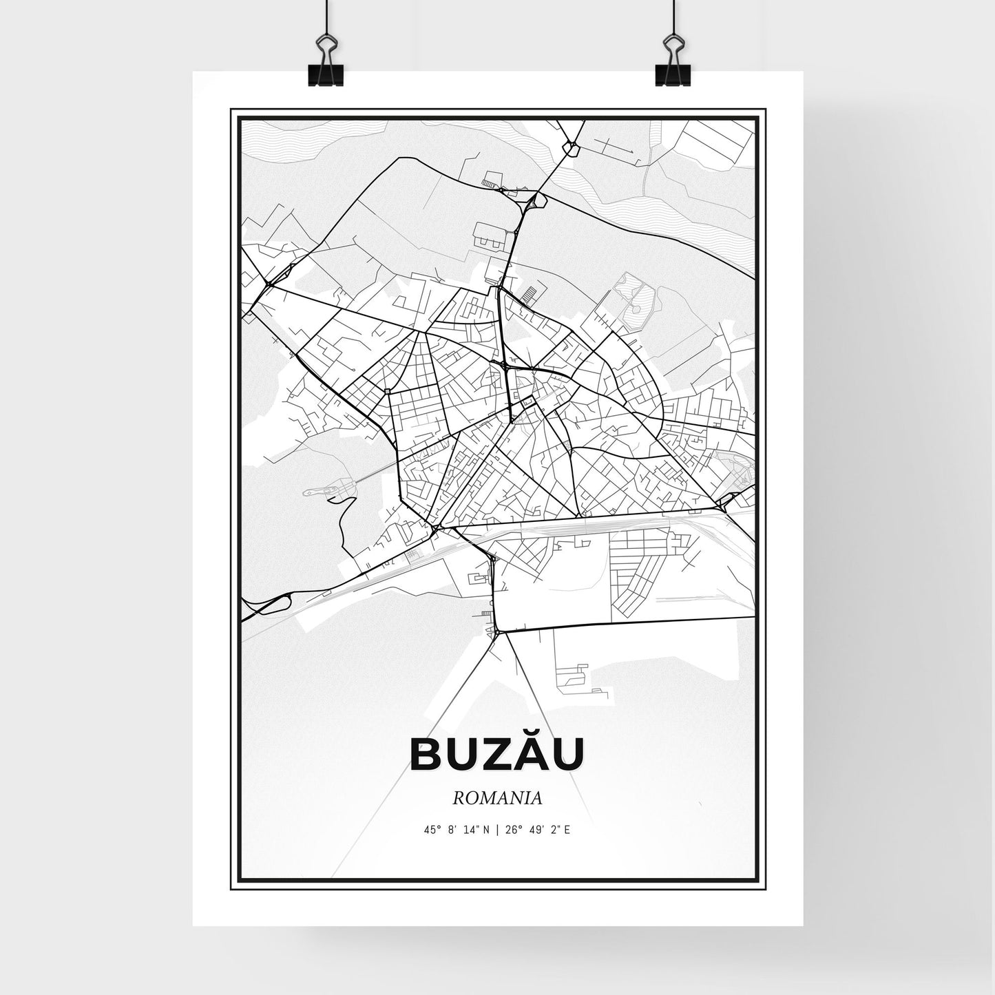 Buzău Romania - Premium City Map Poster