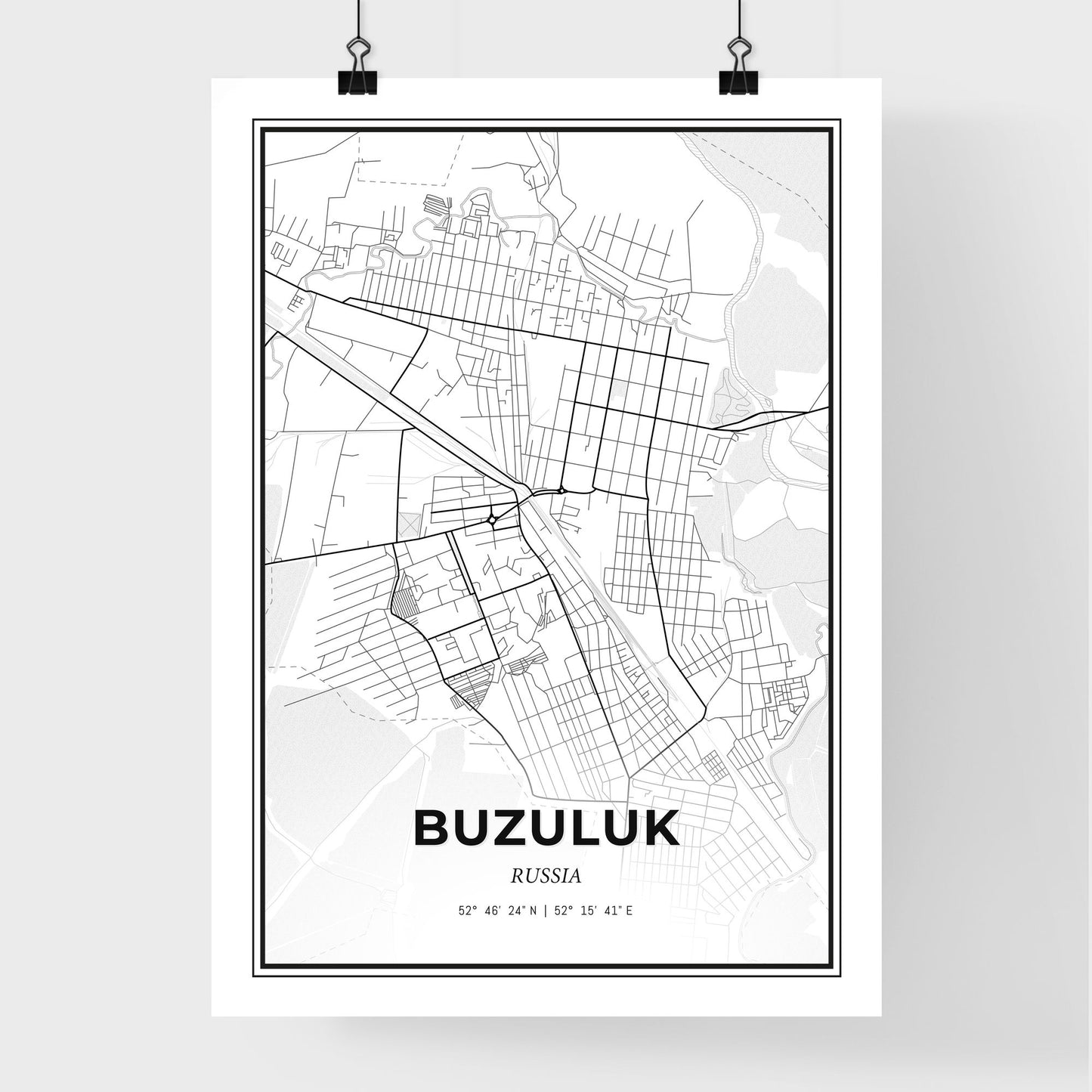 Buzuluk Russia - Premium City Map Poster