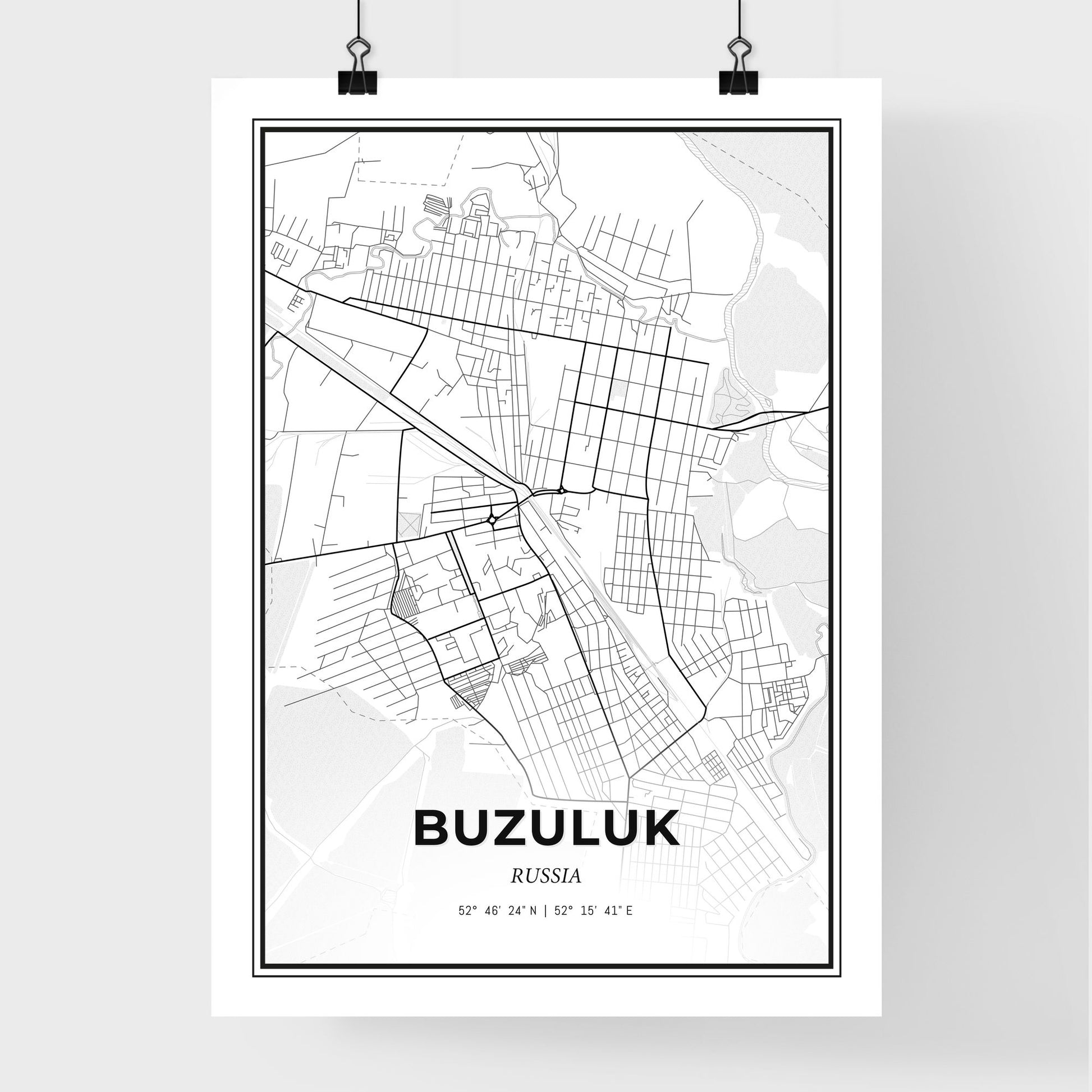 Buzuluk Russia - Premium City Map Poster