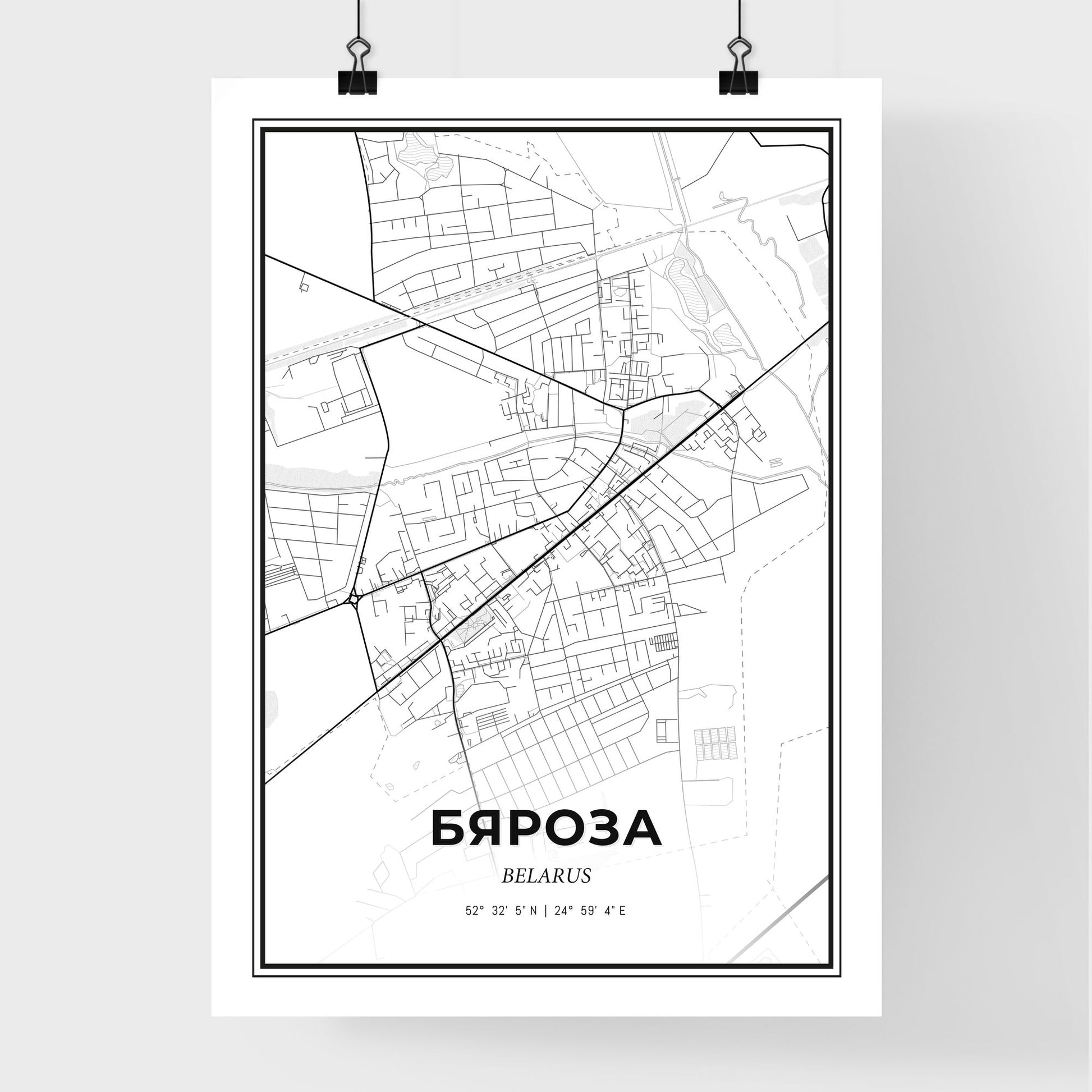 Byaroza Belarus - Premium City Map Poster