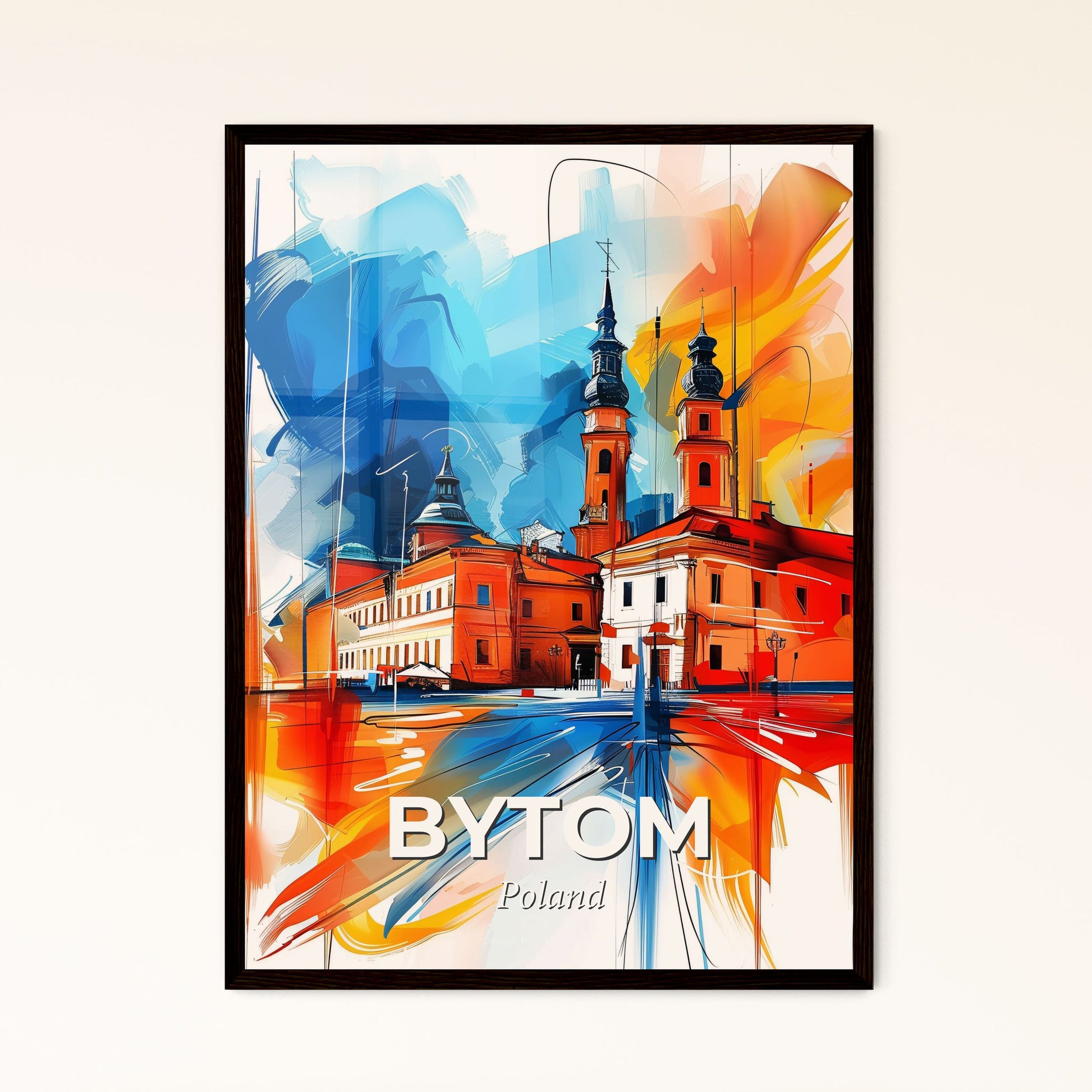 Vibrant Bytom, Poland - A Painting Of A Building With Towers