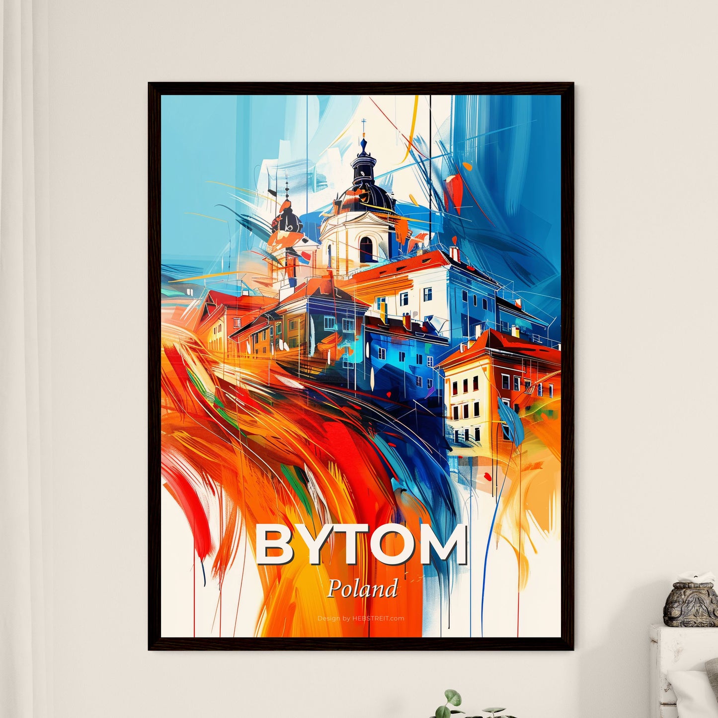 Vibrant Bytom, Poland - A Painting Of A Building