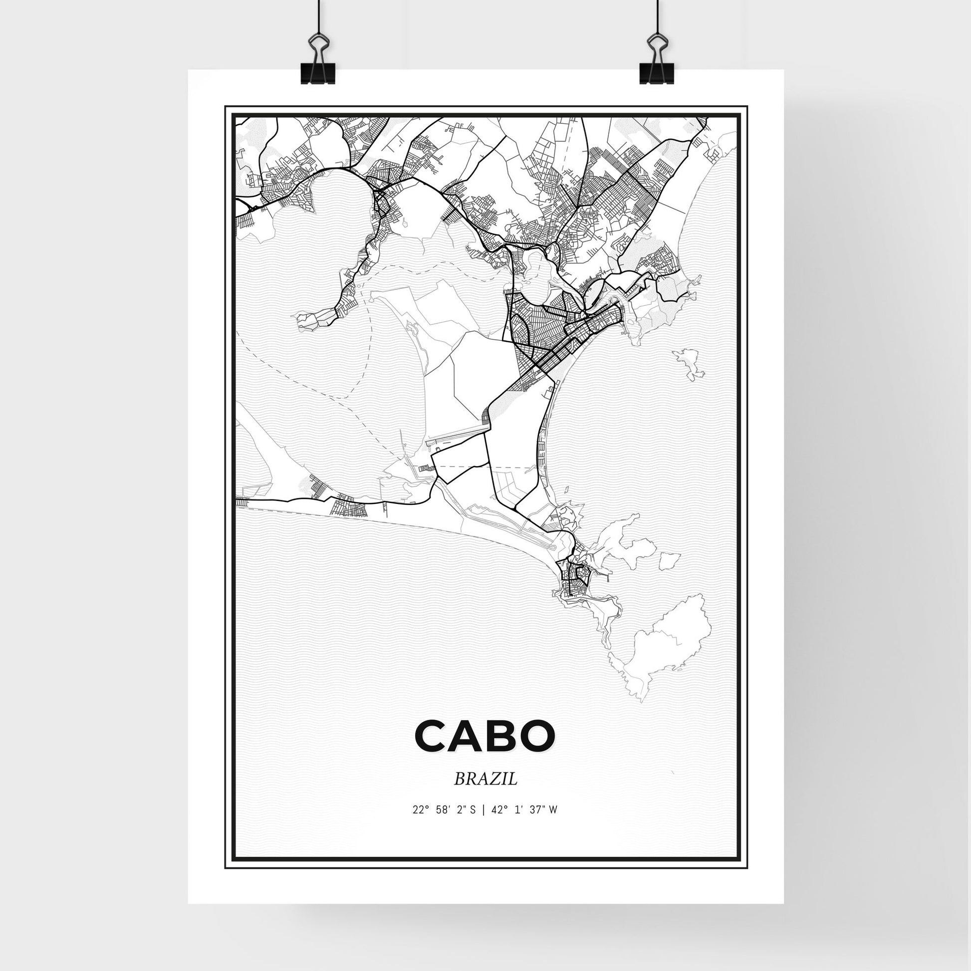 Cabo Brazil - Premium City Map Poster