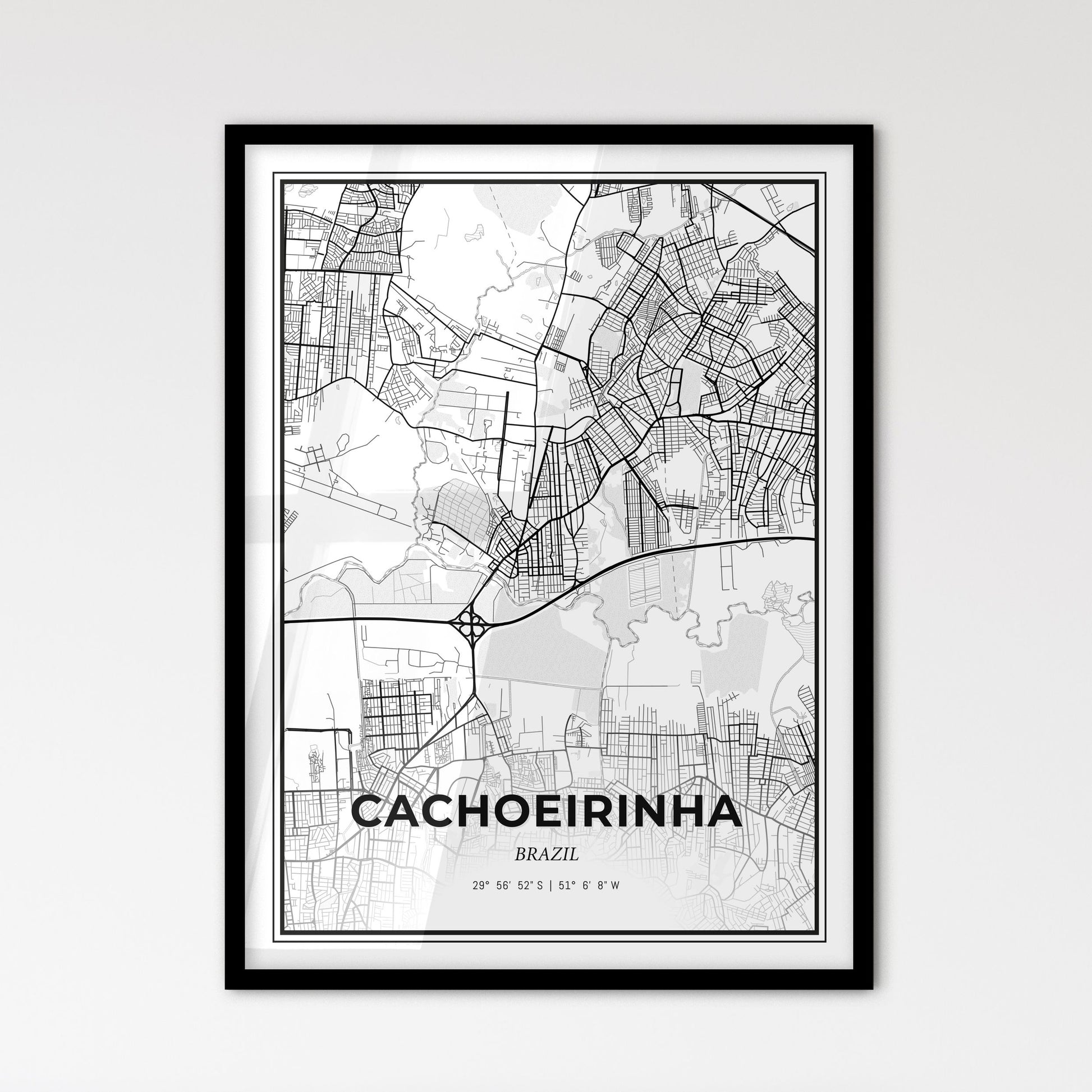 Cachoeirinha Brazil - Scandinavian Style City Map for Modern Home Decor