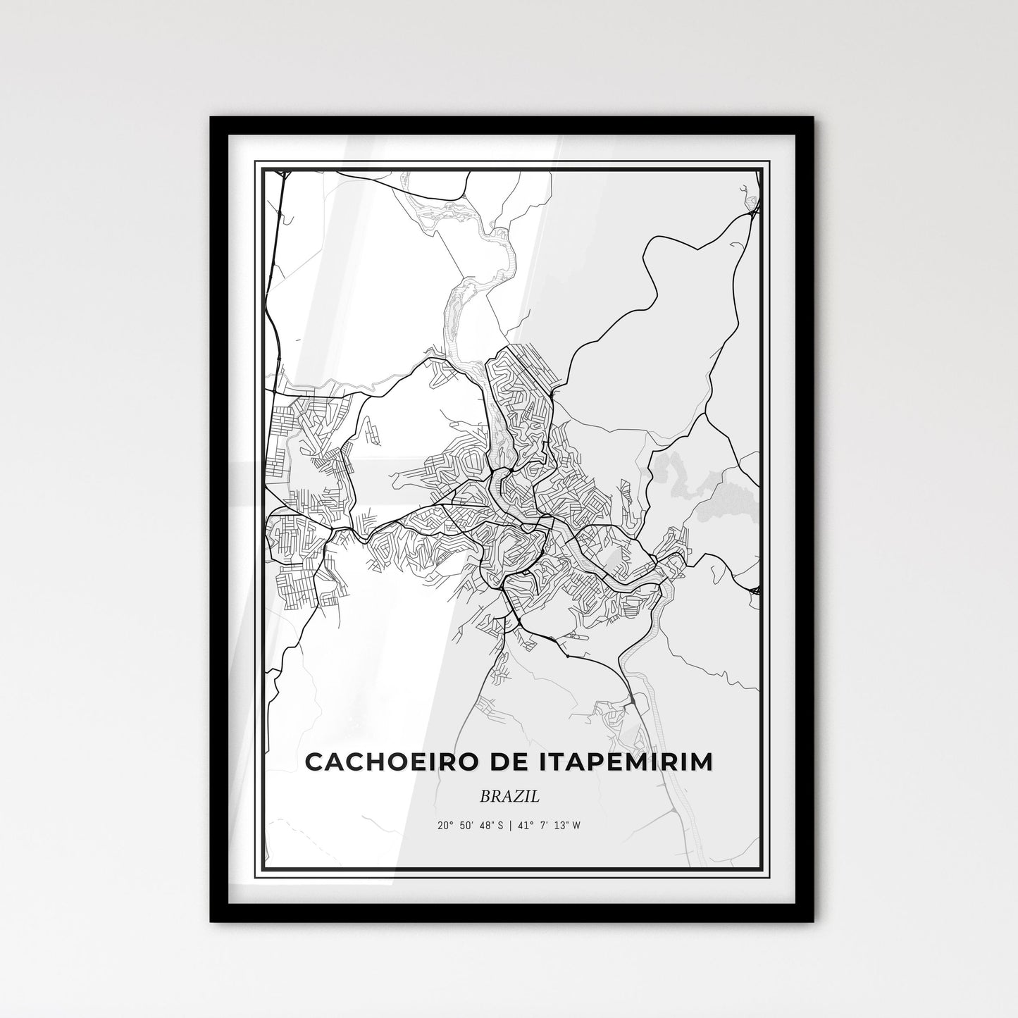 Cachoeiro de Itapemirim Brazil - Scandinavian Style City Map for Modern Home Decor