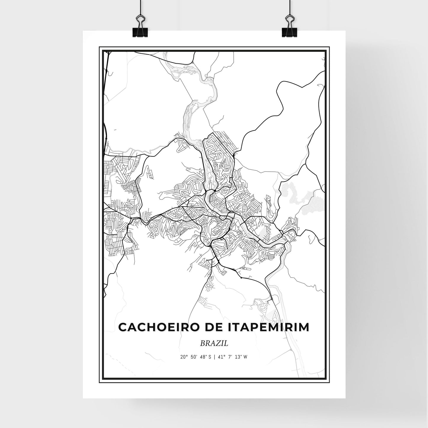 Cachoeiro de Itapemirim Brazil - Premium City Map Poster