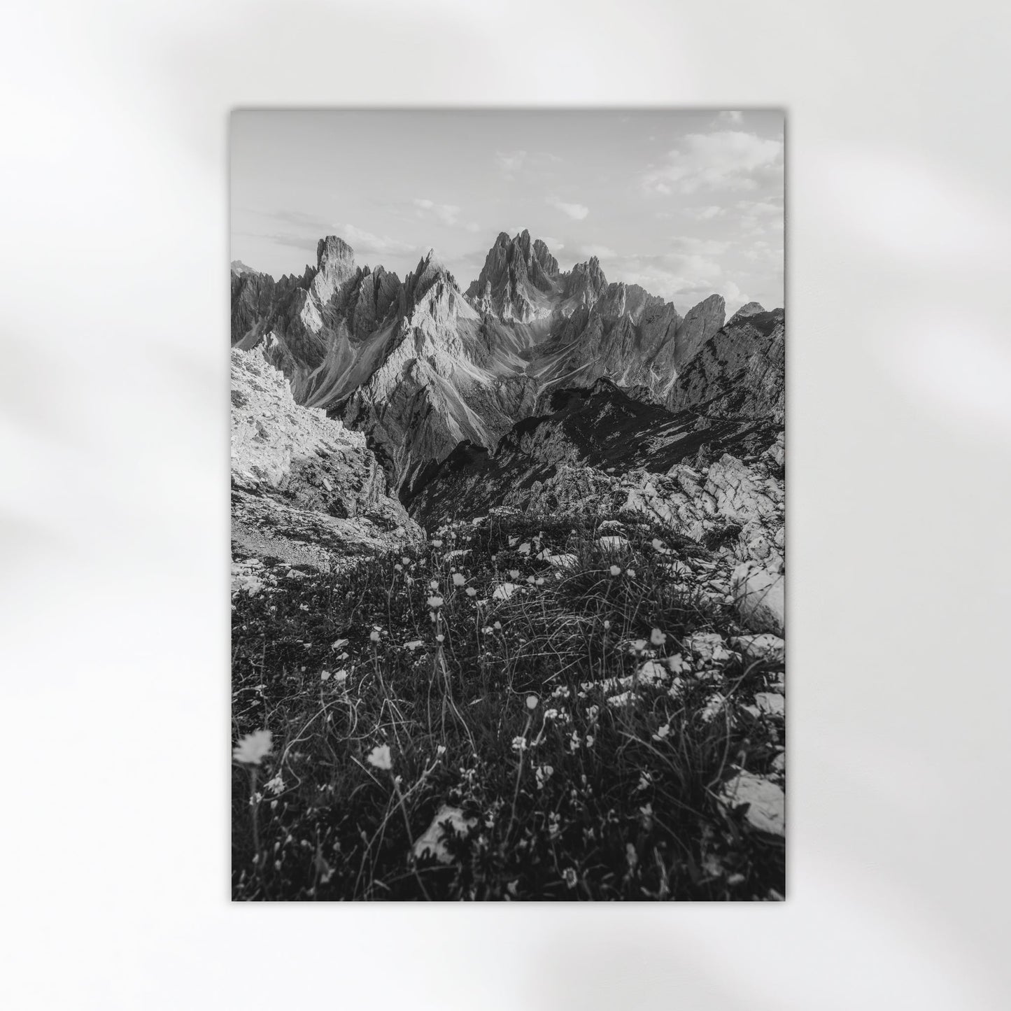 Cadini di Misurina – Black and White Dolomites Print