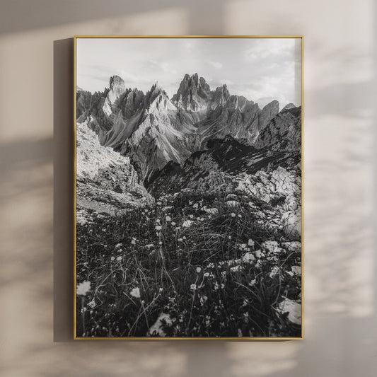 Cadini di Misurina – Black and White Dolomites Print