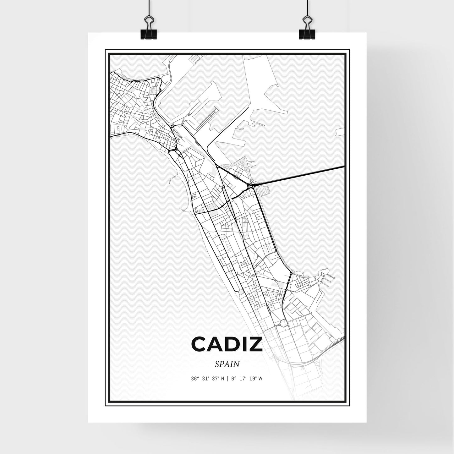 Cadiz Spain - Premium City Map Poster