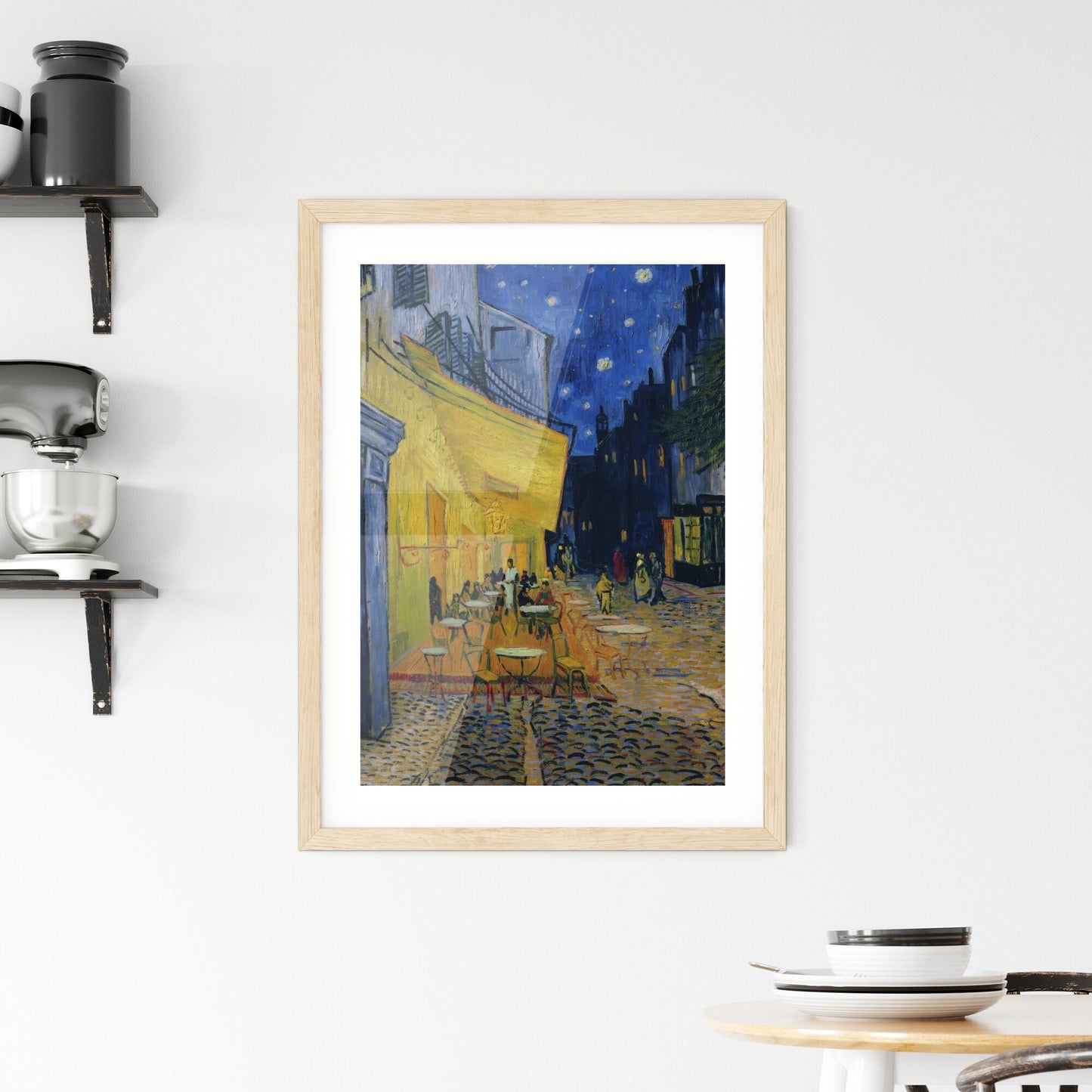 Framed Print of Café Terrace at Night by Vincent van Gogh