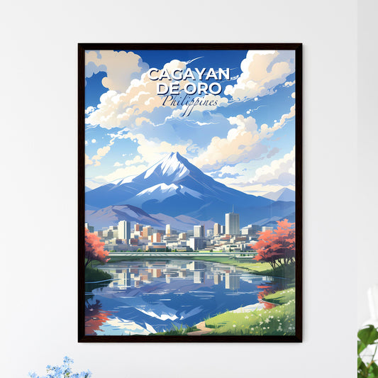 Vibrant Landscape Painting: Cagayan de Oro City Skyline with Mountain Panorama Default Title
