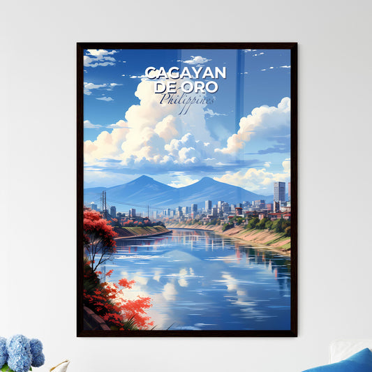 Vibrant Cagayan de Oro Skyline Painting: City, River, Mountains, Philippines Default Title